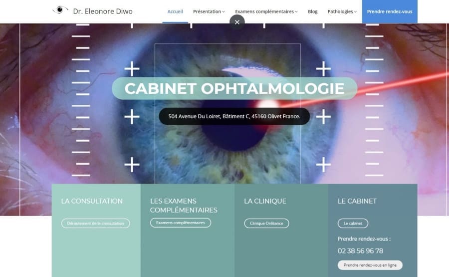 Site web vitrine pour un Ophtalmologue