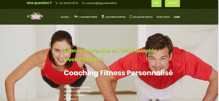 Site web vitrine coaching fitness